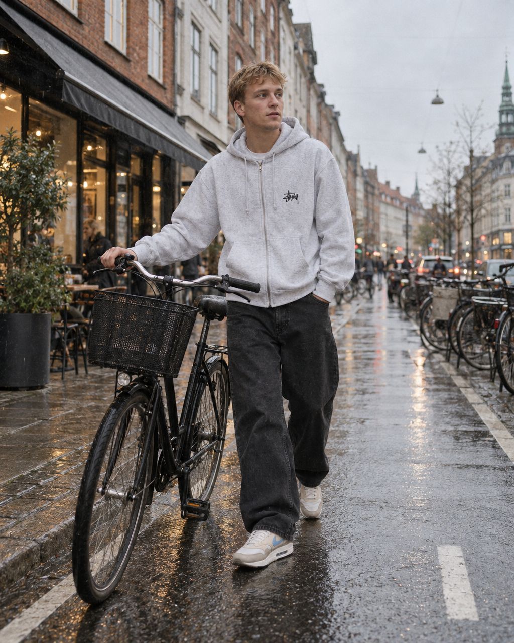 Nike Air Max 1 Essential Light Bone/Psychic Blue - streetstyle i København