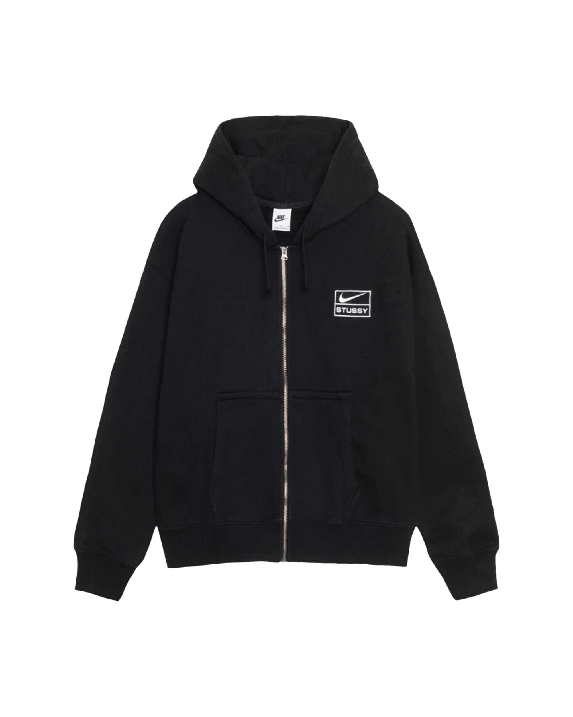Stussy x Nike Stone Washed Fleece Zip Hoodie Black