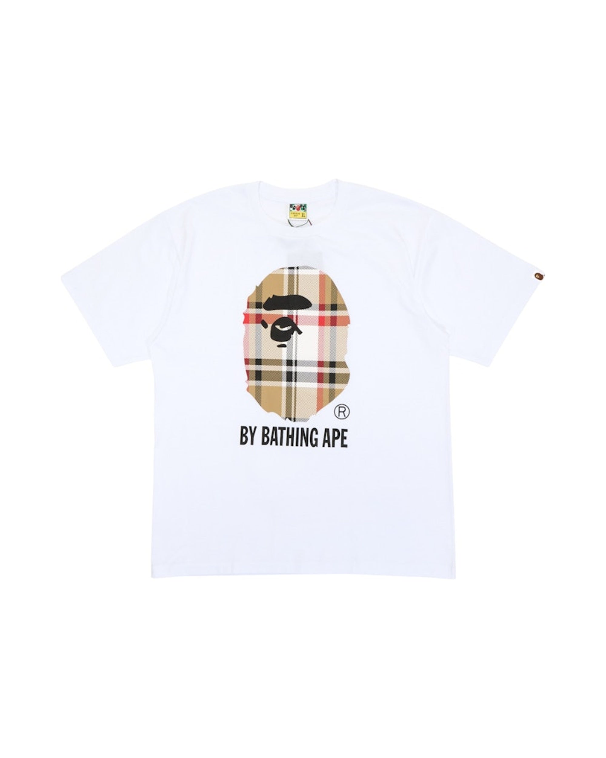 BAPE A Bathing Ape Check by Bathing Tee White/Beige