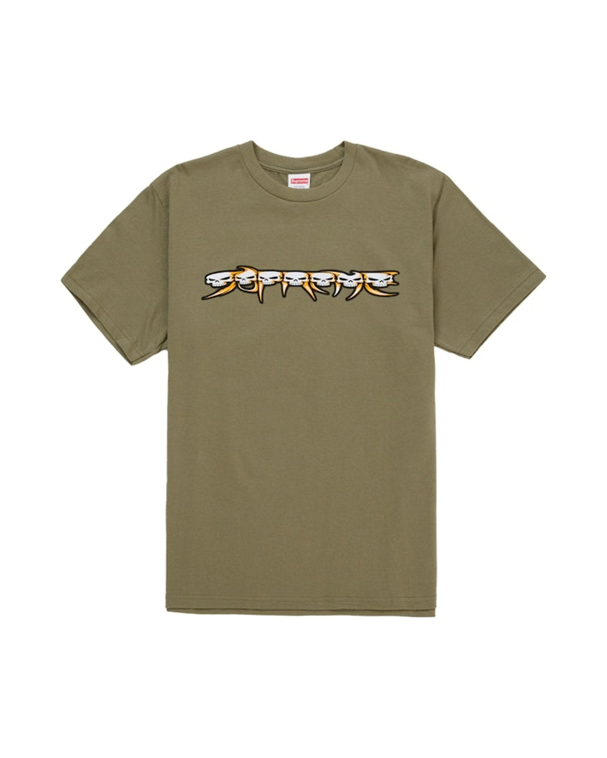 Supreme Skulls Spellout Tee Light Olive