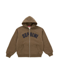 Supreme Arc Thermal Lined Zip Up Hooded Sweatshirt Brown