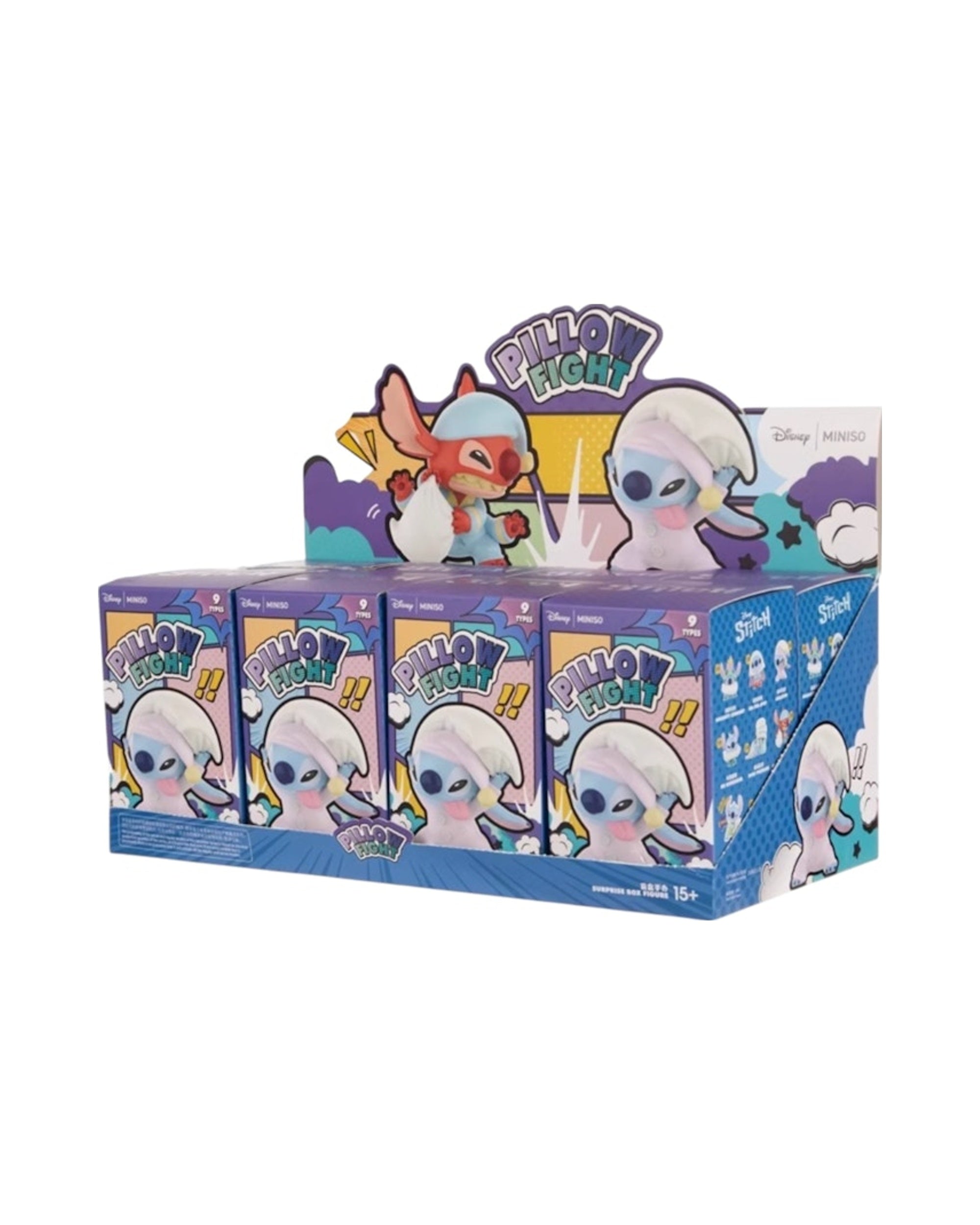 Miniso Top Toy Disney Stitch Pillow Fight Series Figure Sealed Case (8 Blind Box)