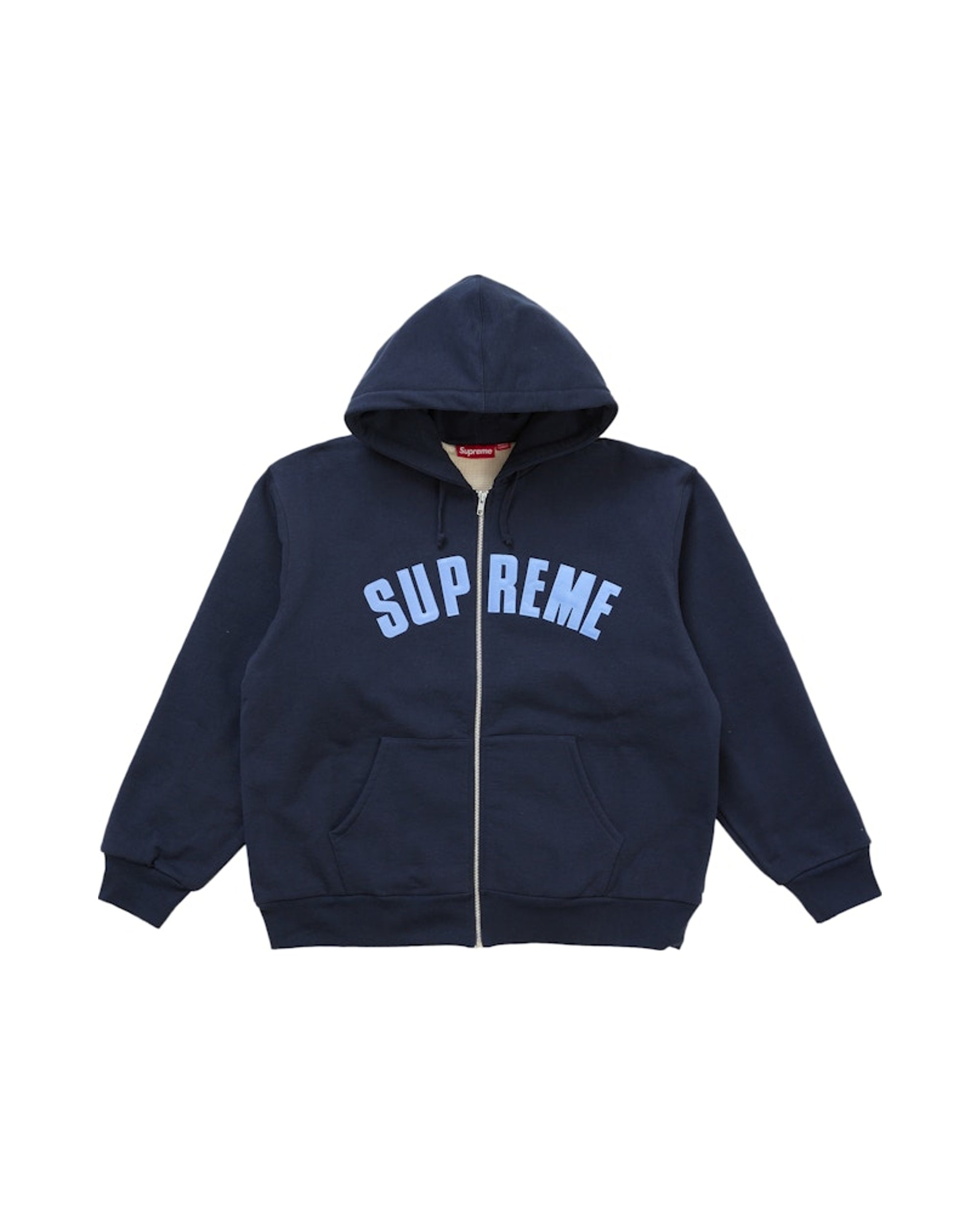 Supreme Arc Thermal Lined Zip Up Hooded Sweatshirt Navy