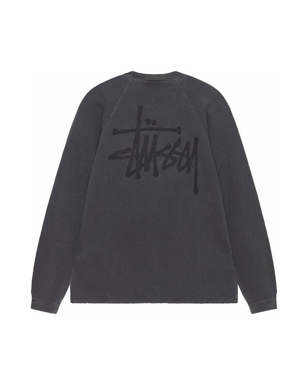 Stussy Raglan Thermal L/S Crew Washed Black