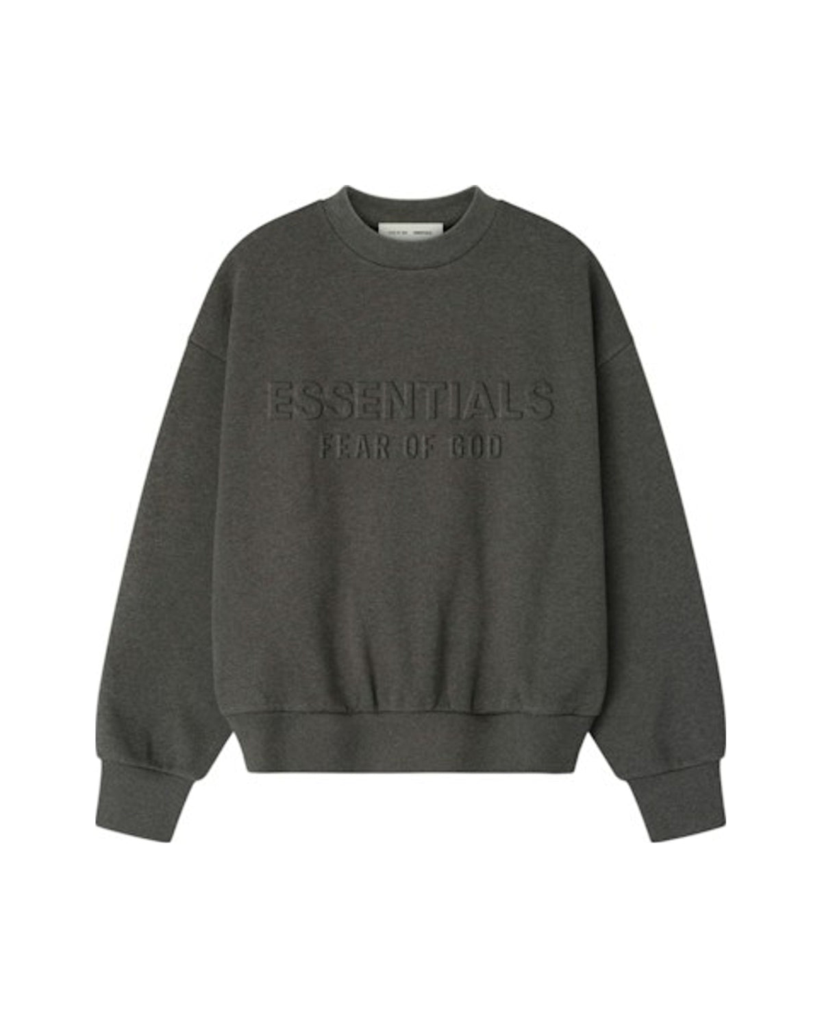 Fear of God Essentials Embossed Classic Crewneck Sweatshirt Charcoal Heather