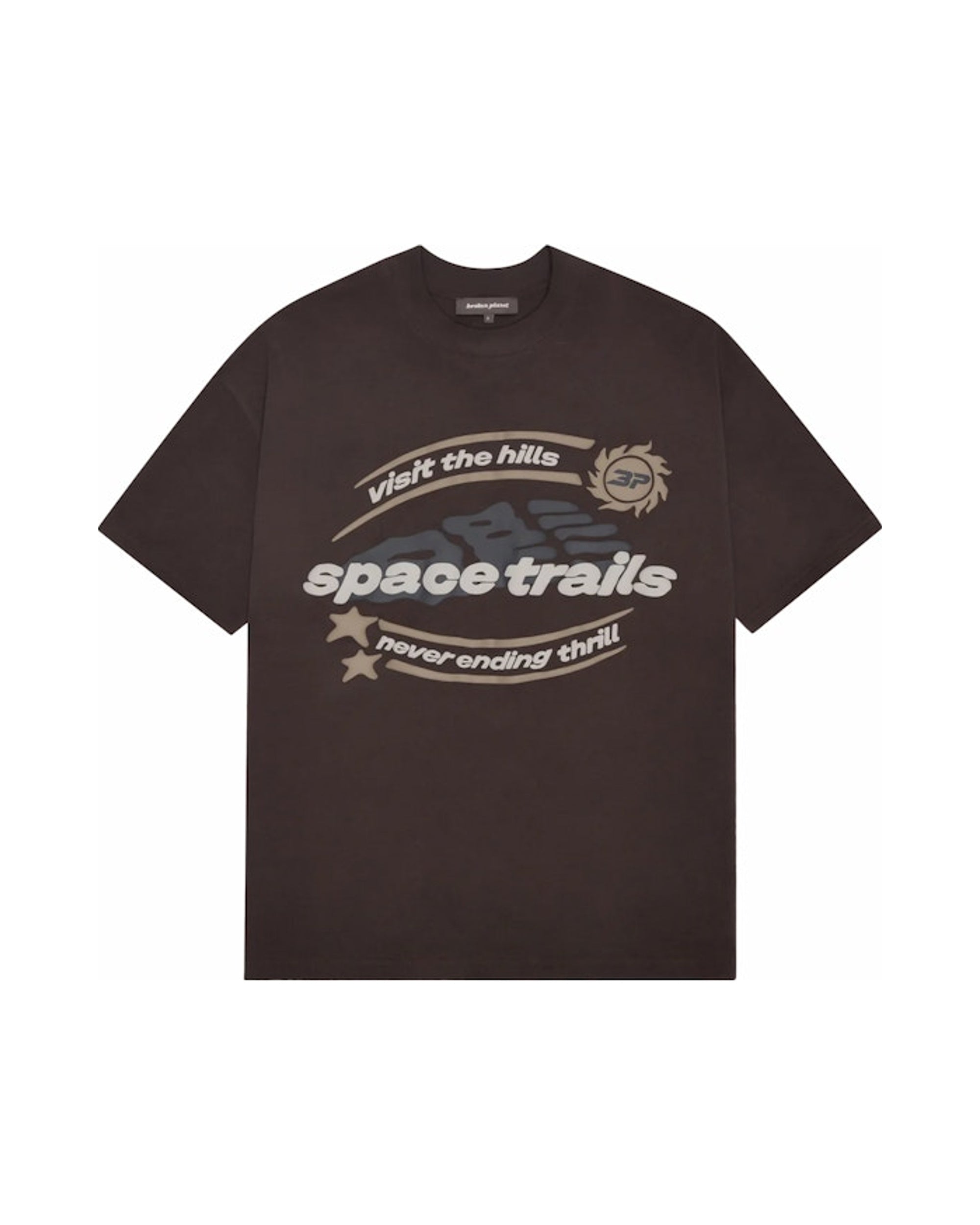 Broken Planet Space Trails T-shirt Mocha Brown