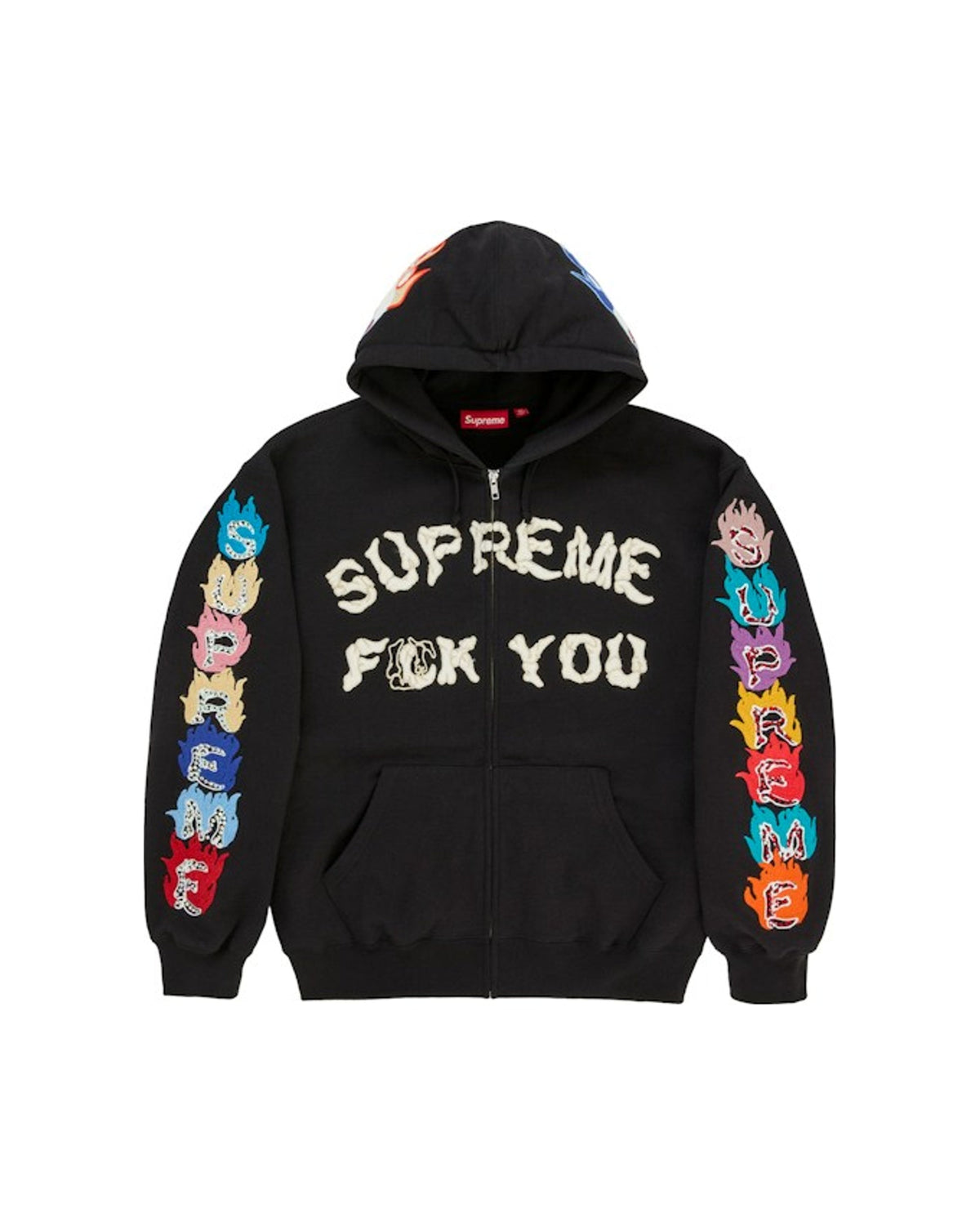 Supreme F**k You Zip Up Hooded Sweatshirt Black