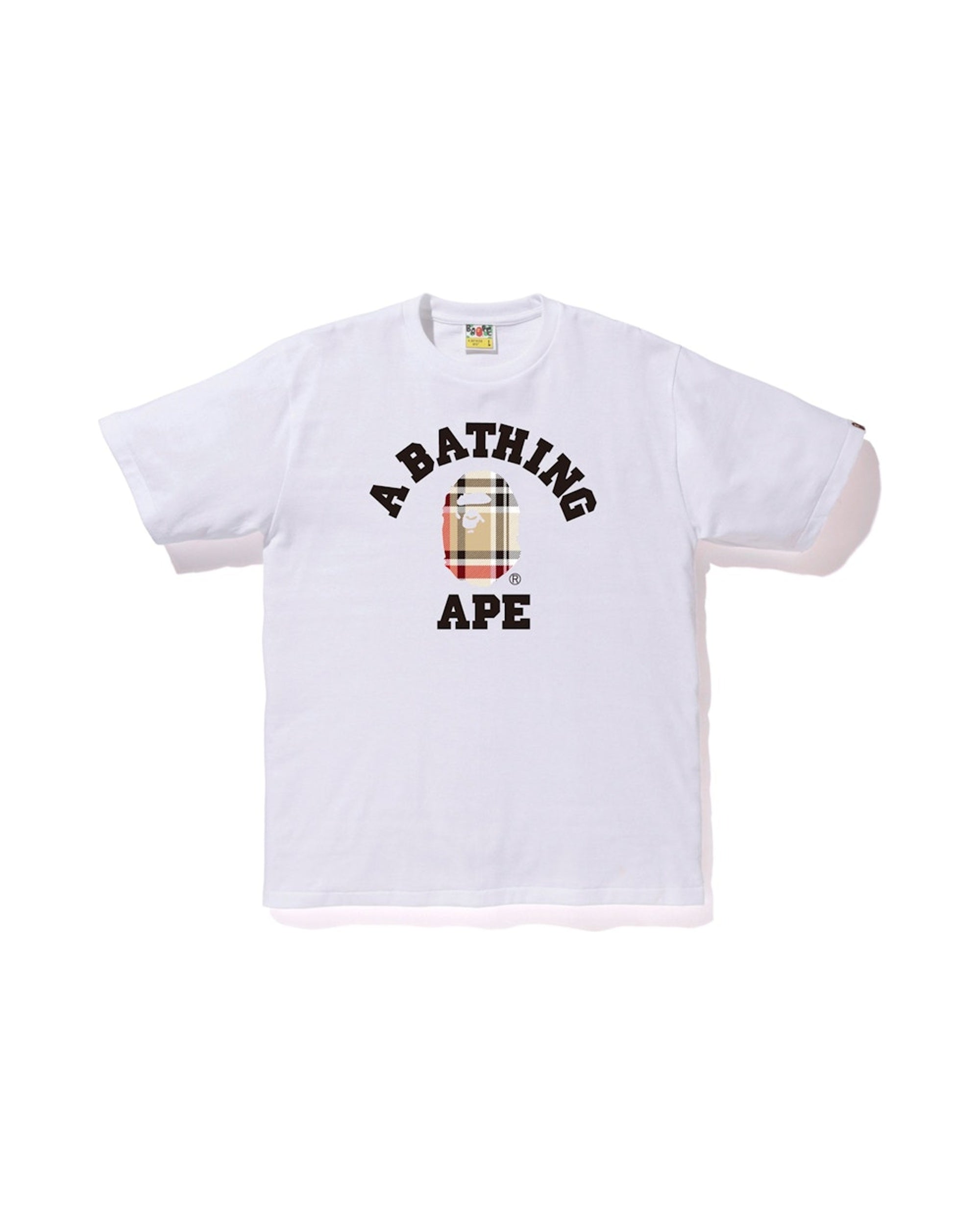 BAPE Check College Tee White/Beige