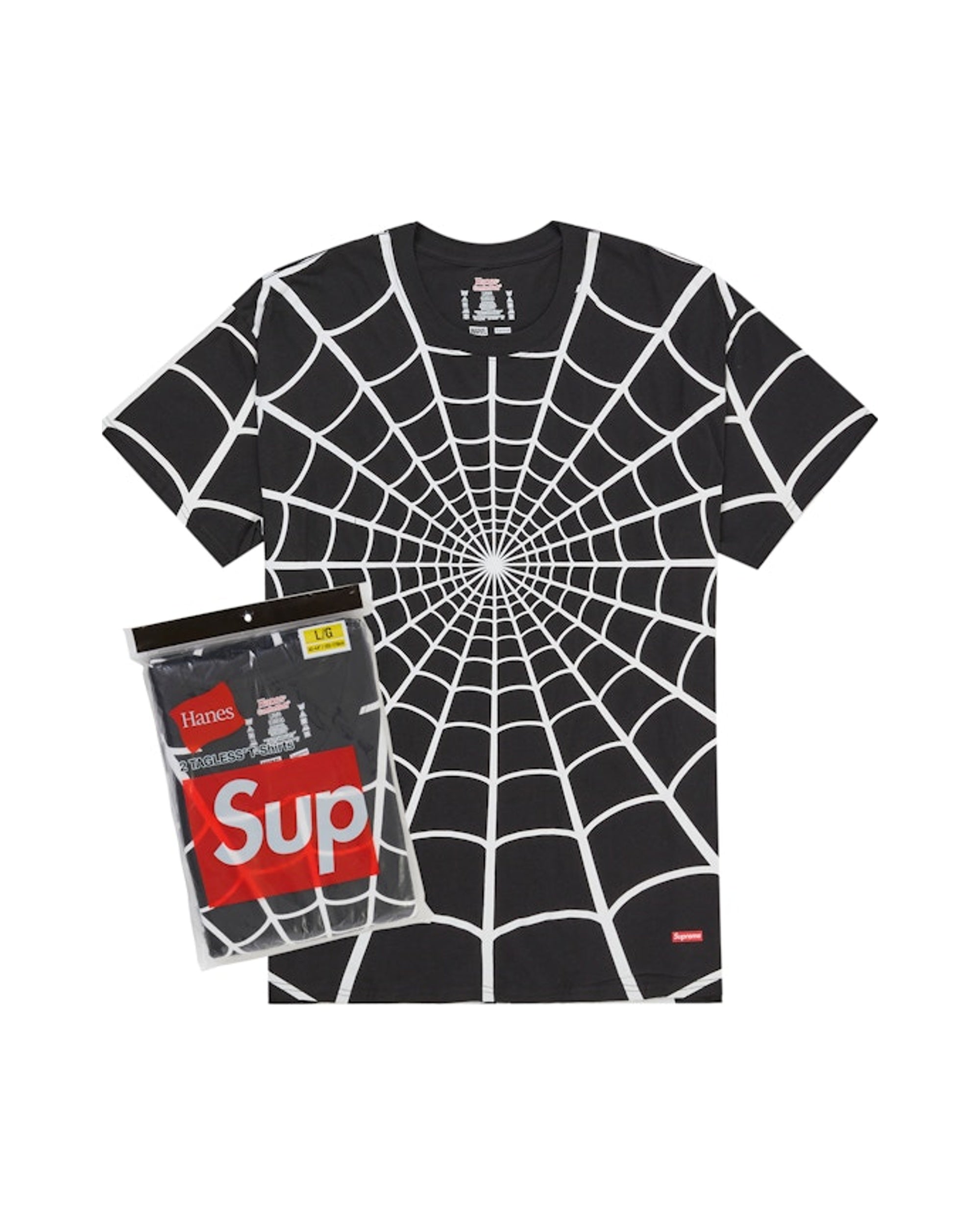 Supreme Hanes Spider-Man Tagless Tees (2 Pack) Black