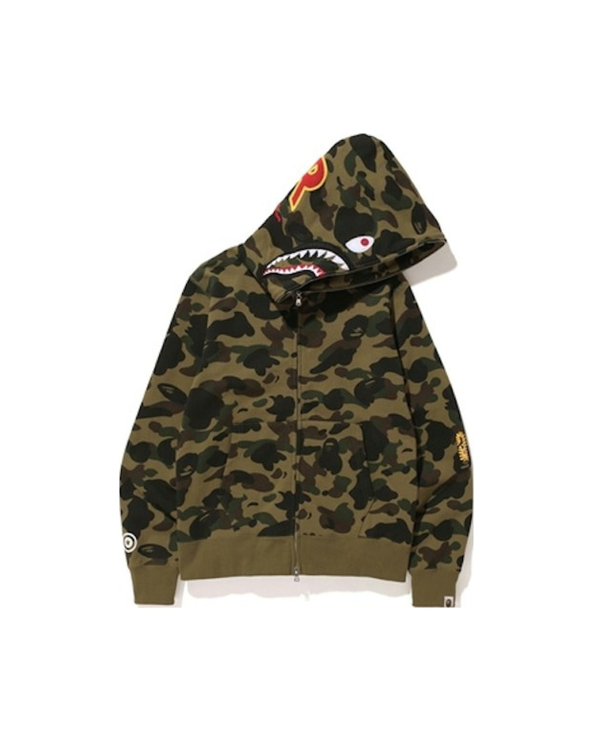 BAPE 1st Camo Shark Full Zip Hoodie Green