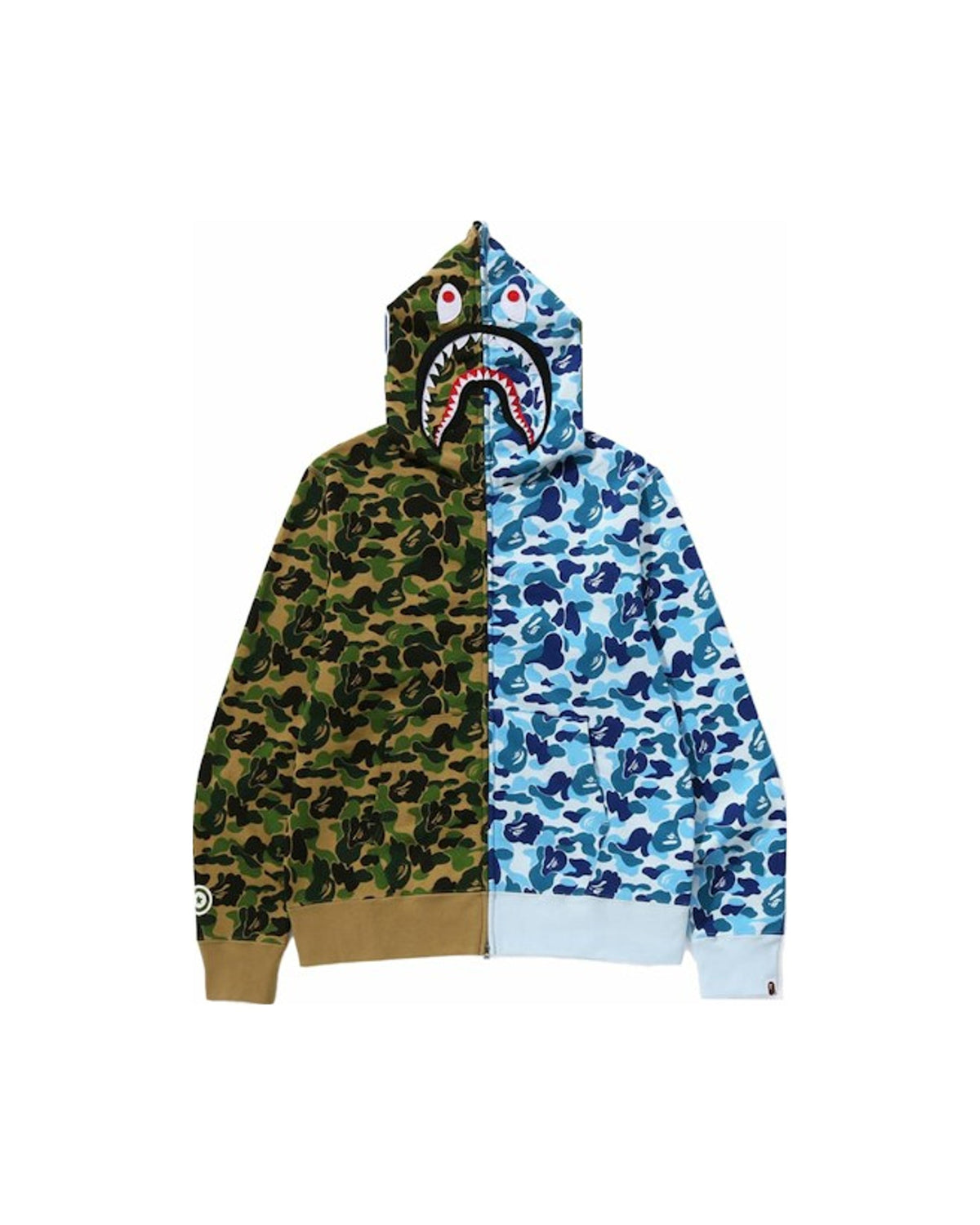 BAPE ABC Camo Crazy Shark Full Zip Hoodie Green/Blue