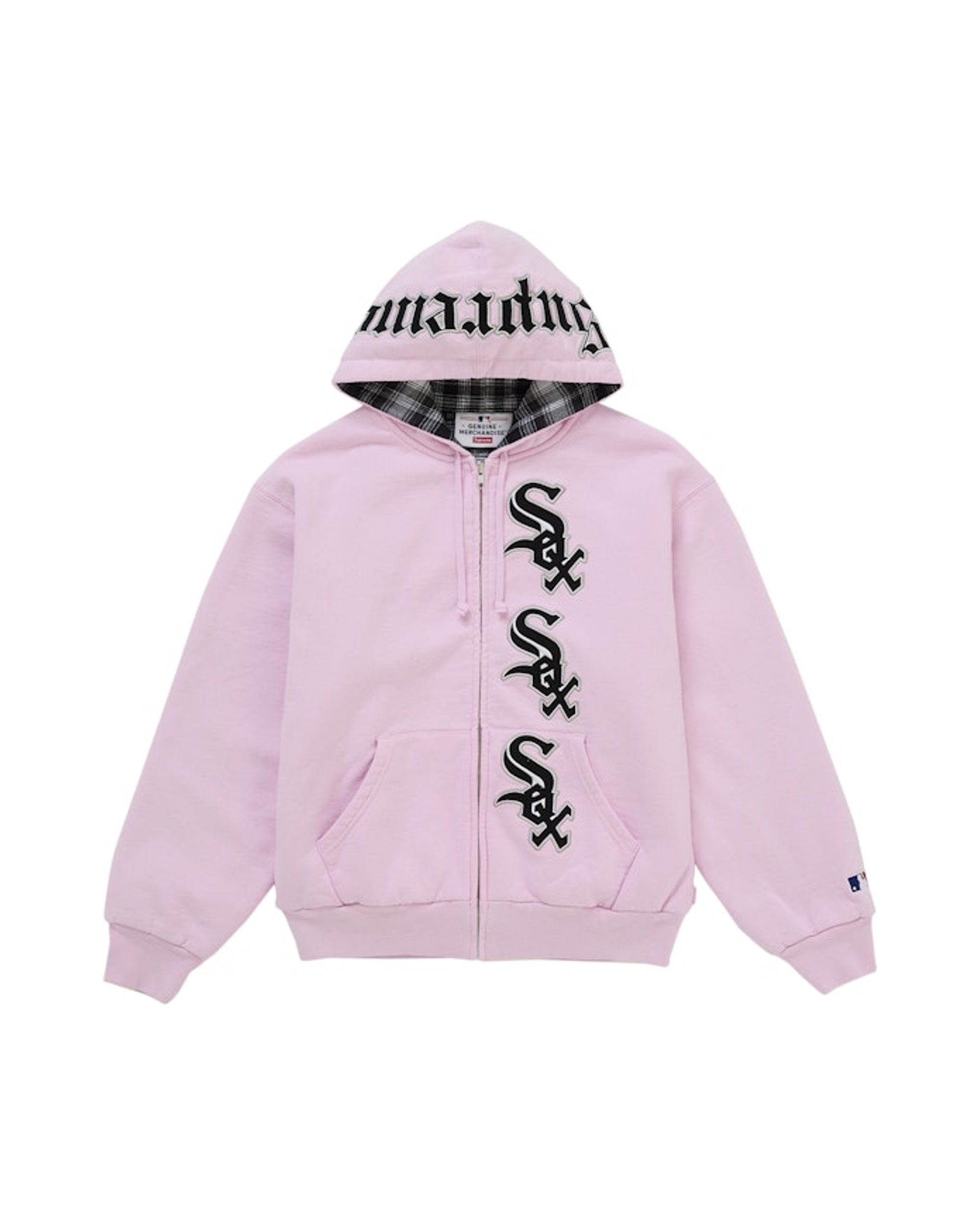 Supreme Chicago White Sox Zip Up Hooded Sweatshirt Light Pink