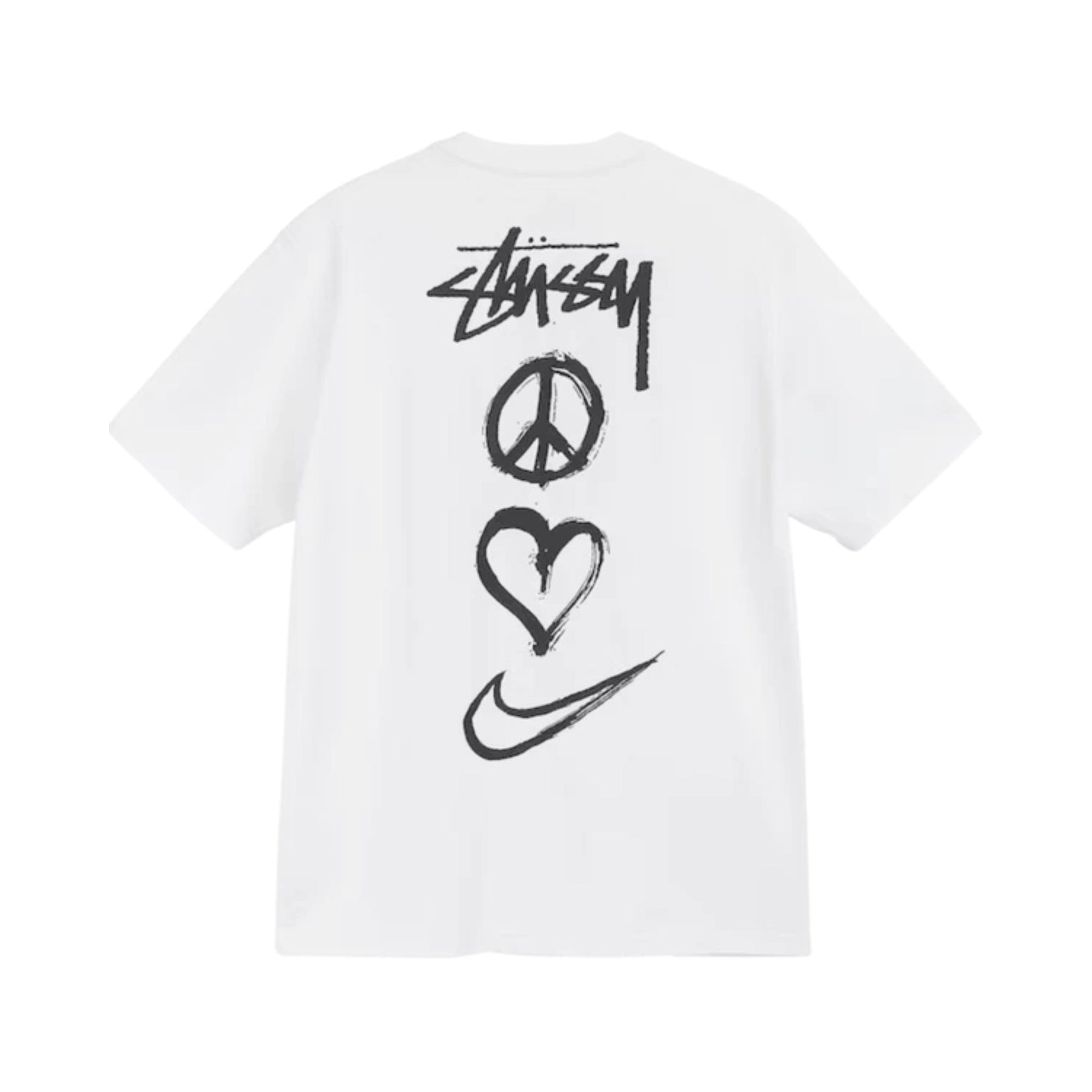 Nike X Stüssy Peace, Love, Swoosh T-shirt "White" - street-bill.dk